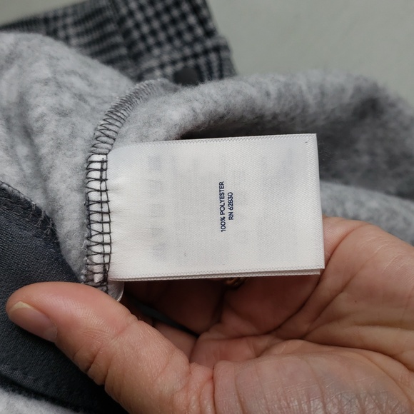 Lands' End Womens Plaid Button Up Longline Shacket Size M Layers Outdoor Gray - Picture 8 of 16